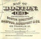 1884 Boston Massachusetts Antique Folding Map Sampson Davenport   Co 35 X 27 5