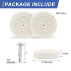 Buffing Polishing Wheel 3  Fine Cotton  50 Ply  1 4  Arbor With 1 4  Mandrel    