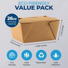 Kraft Paper Take Out Boxes  50 Pack  30 Oz  - Disposable Food Containers