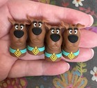 4 Piece 3d Brown Scooby Dog Silicone Focal Beads Diy Jewelry Pens  New