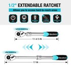 Duratech 1 2  Drive Extendable Ratchet 90-tooth Quick-release Ratchet 5 Sections