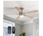 Fannehonne 52 In  Indoor Brushed Nickel Ceiling Fan W Led Light Remote Control
