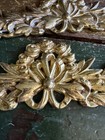 Vintage Pair Solid Brass Classic French Style Wall Pediment 15 In  Made In India
