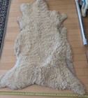 Vintage Genuine Sheepskin Rug Or Hide Appro 41 l X 26  Varied By Shape Measure