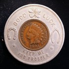 Encased 1901 Indian Cent - Quaker City Rubber Co   Philadelphia  Pennsylvania