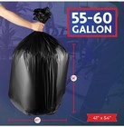 55-60 Gallon Trash Bags Heavy Duty - Bulk 150 Pack Large Garbage Bags