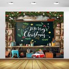 Merry Christmas Photography Backdrop 10x8ft Winter Blackboard Toys Xmas
