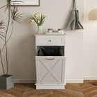 Tilt Out Trash Can Cabinet W  Hidden Drawer For 10 Gallon Kitchen Island Storage