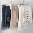 Brunello Cucinelli Womens Cashmere Feather Cashmere Cardigan Skirt Two-piece Set