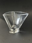 Joyjolt Aqua Vitae Triangle Martini Glass Off Set Heavy Base Stemless Cocktail