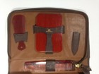 Men s Vintage Celluloid Vanity Travel Toiletry Grooming Set Kit Leather Case