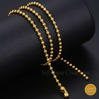 Stainless Steel Ball Chain 18k Gold 7-38  Plated Men Women Bracelet Necklace