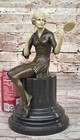 Vintage Sculpture Statue Woman Model Art Deco Female Figure Bronze Figurine Deal