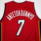 Autographed signed Giannis Antetokounmpo  7 Miami Heat Red Jersey Jsa Coa