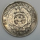 South Africa 1896 2 1 2 Shillings Large Silver Coin