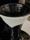 Vintage Glazed Ceramic Vase Black And White Vase Gorgeous Signed