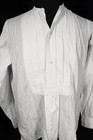 Antique Edwardian French Paris White Print Cotton Shirt Size Large Exc Condition