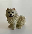 Living Stone White Samoyed Dog Figure  04780 Sitting Tongue Out Cute Rare