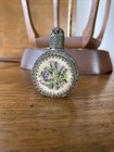 Vintage Austria Petit Point Miniature Perfume Bottle Glass Dabber  Gold Filigree