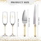 Wedding Knife And Server  Crystal Glasses Engraved Mr   Mrs  Cake Cutting Set