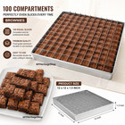 100 Grid Brownie Pan Divider Cutter 12x12in Aluminum Baking Tray Square Slicer