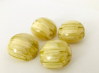 Set Of 4 Art Deco Antique Celluloid Marbled Dome Buttons Shank Yellow Round Lot