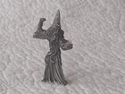 Vintage 88 Gallo Pewter Wizard Figurine Pink And Aurora Borealis Gemstones