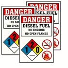     diesel Fuel Danger No Smoking Osha   Ansi Label Decal Sticker 7   10 