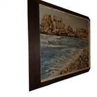 Vintage Antique Seascape Oil On Board Painting Signed Wooden Frame