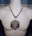 Grey Alien Perler Bead Kandi Necklace-edc-rave-festival-plur-edm