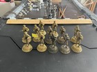 Vintage Bronze Metal Golf Caddy Statues