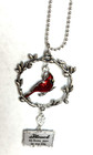 Ganz Red Cardinal Silver Car Charm  blessed To Have You In My Life 