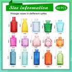 60 Pcs Vases Bulk Colored Flower Glass Vases Bud Vintage Colored Glass Bottle   