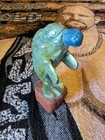Vtg Hand Carved Large Wooden Folk Art Sea Manatee With Googly Eyes 8 