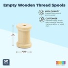 50 Pack Empty Wooden Thread Spools For Arts And Crafts  0 75 X 1 In  0 6 Cm Hole