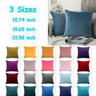 16  18  20  22  24  Velvet Plain Cushion Cover Pillow Case Home Sofa Decor Uk