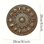 Vintage Zodiac Aluminum Wall Hanging Sign  12 Astrological Symbols In 3d Golden