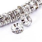 Clear Rhinestone Rondelle Spacers Gold silver 4mm 6mm 8mm 10mm 50pcs Per Bag