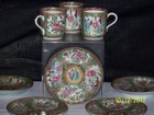 Chinese Qing Dy Set Of 3 Cups saucers Rose Medallion Export