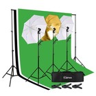 3x Umbrella Photo Video Studio Photography Continuous Lighting Kit With Backdrop