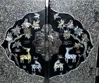 Asian Black Lacquer Mother Of Pearl Jewelry Box 11 5   x9   