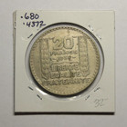 1933 France Silver 20 Francs Coin Km879 Currency
