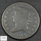 1814 Plain 4 Classic Head Copper Large Cent 1c