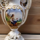 Victorian Vase Ornate  Portrait Baroque Painted Antique 19thc French Vtg