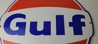 Vintage Gulf Gasoline Sign - Large Service Station Gas Pump Advertising Sign