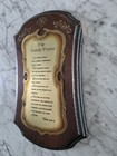 Vintage The Lord s Prayer Wood Wall Plaque Painted Accents Etched Copper Frame