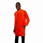 Orange Mid East Style African Men Long Formal Top  Shirt