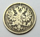 Russia Finland 25 Pennia 1872 Old Silver Coin