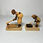 Lot Of 8 Vintage African Nigerian Thorn Wood Carving Folk Art Figurines