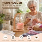 Dlzoiuc Upgraded 360   Rotating Yarn Holder  Pine Wooden Magnetic Natural Wood